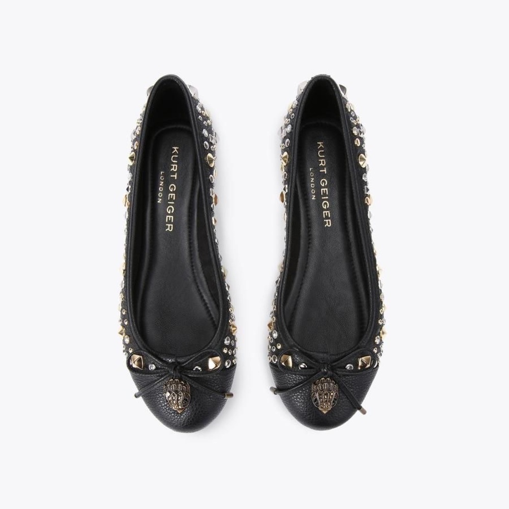 Kurt Geiger London Eagle Ballerina black slip in flats Size 7.5 Us - Picture 8 of 9